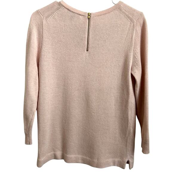 J.Crew Starburst Embellished Wool Sweater XS Pink Preppy Career Glam Statement - Picture 4 of 12